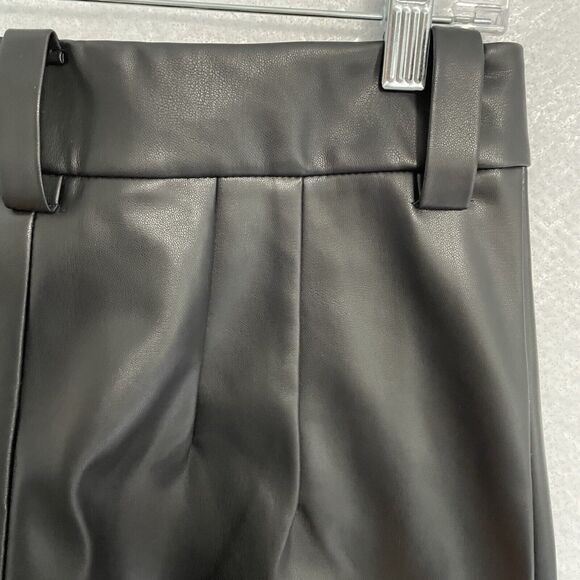 Rachel Zoe Faux Leather Pants Size Medium Black High Rise Straight Trouser NEW - Picture 6 of 10